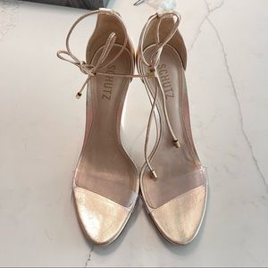 Open toe Gold Heel Sandals